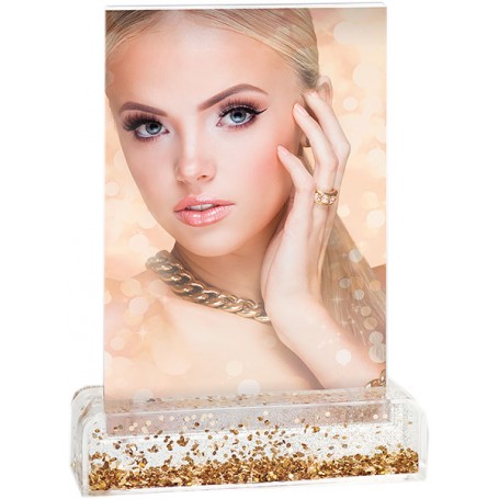 Acrylic Frame with Gold Glitter Base 4x6