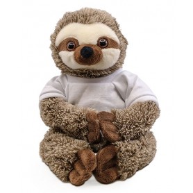 Plush Soft Toy Sloth with T-Shirt 20cm Dye Sub