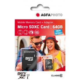 AgfaPhoto 64GB Micro SDXC UHS-1+Adapter