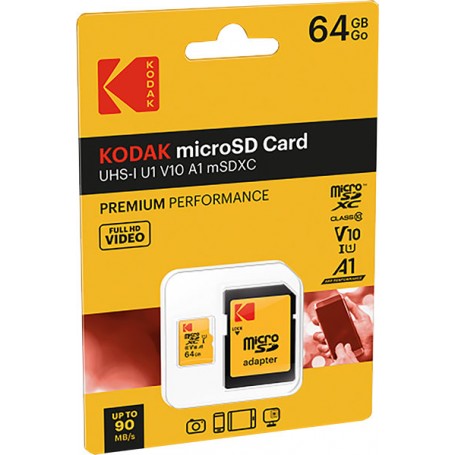 Kodak 64GB Micro SD Class10 U1 V10 + Adapter