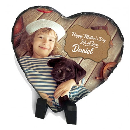 Photo Slate Heart 15x15cm