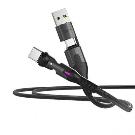 Statik PowerPivot Pro Cable 2m USB-A/-C to C Black