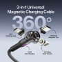 Statik 360 Pro Mag Cable USB-A/-C to3 3m Black