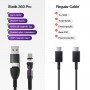 Statik 360 Pro Mag Cable USB-A/-C to3 3m Black