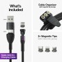 Statik 360 Pro Mag Cable USB-A/-C to3 3m Black