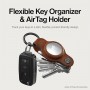 KeySmart Air Leather Key Holder Brown