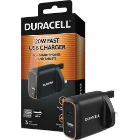 Duracell Dual Fast Charger USB Type A and C