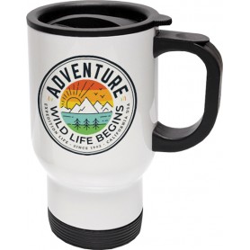 Stainless Steel Thermal Mug White 12oz