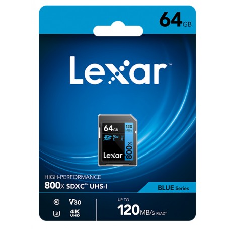 Lexar 64GB Blue Series UHS-I SDXC 800x Pro